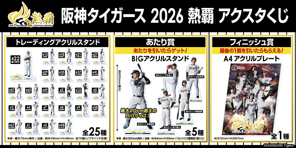 阪神タイガース 2026 熱覇 アクスタくじ